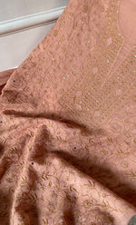Load image into Gallery viewer, Women&#39;s Lakhnavi Handcrafted Maheshwari Mul Chanderi Unstitched Kurta And Dupatta Set - HONC0270061
