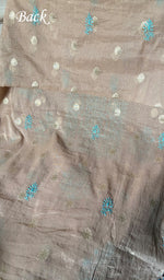 Women's Lakhnavi Handcrafted Chanderi Silk Unstitched Chikankari Full Suit - HONC0321895