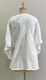 将图像加载到图库查看器中， Women&#39;s Lakhnavi Handcrafted Cotton Chikankari Kaftan - HONC0218473
