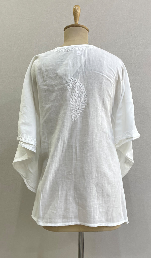 Women's Lakhnavi Handcrafted Cotton Chikankari Kaftan - HONC0218473