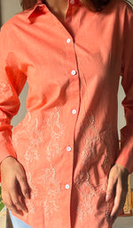 Load image into Gallery viewer, Women&#39;s Lakhnavi Handcrafted Cotton Chikankari Top - HONC030384
