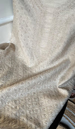 Load image into Gallery viewer, Lucknowi Handcrafted Munga Silk Chikankari Unstitched Men&#39;s Kurta Fabric - HONC0255839
