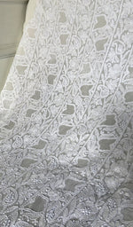 将图像加载到图库查看器中， Women's Lakhnavi Handcrafted Viscose Georgette Chikankari Kurti Fabric - HONC0343107