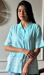 Load image into Gallery viewer, Arushi Women's Lakhnavi Handcrafted Cotton Chikankari Shirt - HONC0354142