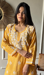 Load image into Gallery viewer, Sezuka Women's Lakhnavi Handcrafted Cotton Chikankari Top - HONC0350777
