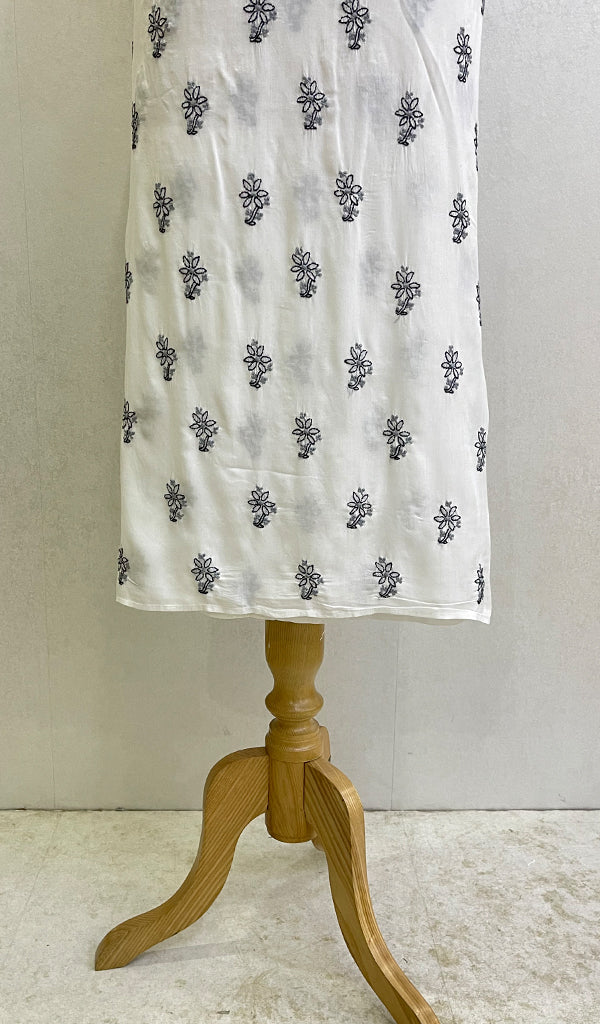 Women's Lucknowi Handcrafted Mul Cotton Chikankari Unstitched Kurti Fabric - HONC0151879