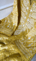 Load image into Gallery viewer, Women's Lakhnavi Handcrafted Tissue Chanderi Semi-Stitched Anarkali And Dupatta Set - HONC0323641