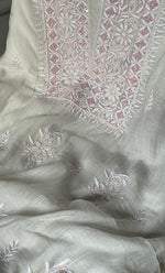 Load image into Gallery viewer, Women&#39;s Lakhnavi Handcrafted Mul Chanderi Unstitched Kurta And Dupatta Set- HONC0313320
