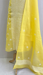 将图像加载到图库查看器中， Chavi Women&#39;s Lakhnavi Handcrafted Cotton Chikankari Kurta And Dupatta Set- HONC0212207
