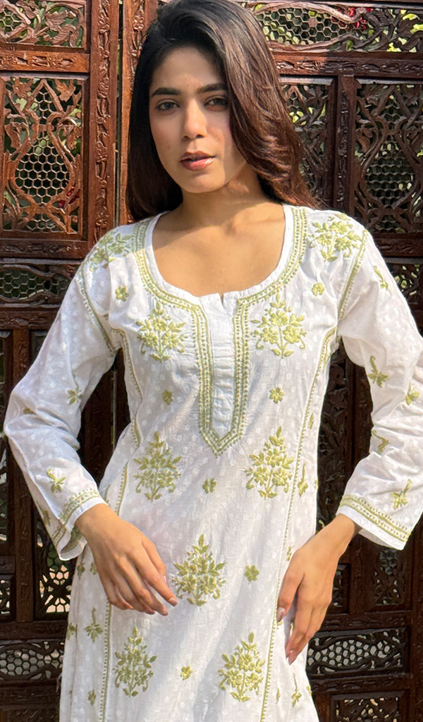 Gulshan Women's Lucknowi Handcrafted Cotton Chikankari Kurti - HONC0159624