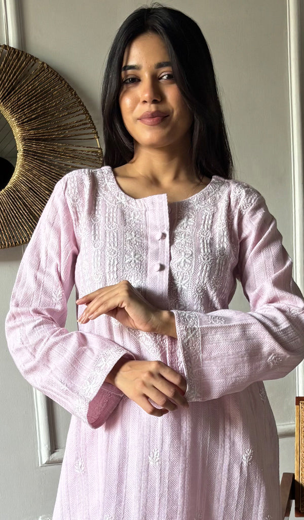 Women's Lakhnavi Handcrafted Cotton Chikankari Kurti - HONC0335262