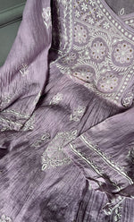 Load image into Gallery viewer, Women&#39;s Lakhnavi Handcrafted Mul Chanderi Semi - Stitched Angrakha And Dupatta Set - HONC0284712
