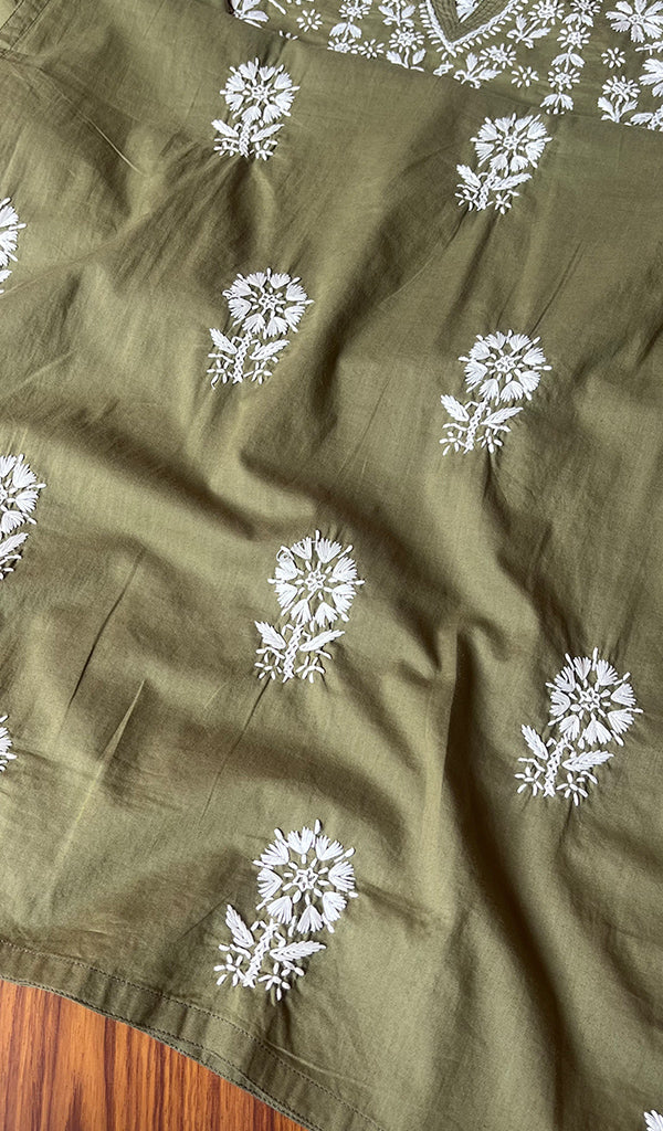 Women's Lucknowi Handcrafted Cotton Chikankari Kurti - HONC0301058