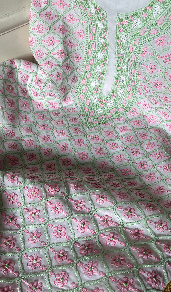 Misba Women's Lakhnavi Handcrafted Cotton Chikankari Suit Material - HONC0291808