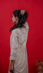 将图像加载到图库查看器中， Nargish Women&#39;s Lucknowi Handcrafted Cotton Chikankari Kurti - HONC0171350
