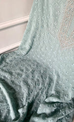 将图像加载到图库查看器中， Lucknowi Handcrafted Viscose Georgette Chikankari Unstitched Men&#39;s Kurta Fabric - HONC0264753
