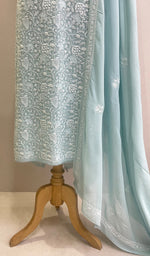 将图像加载到图库查看器中， Women&#39;s Lakhnavi Handcrafted Pure Silk Georgette Chikankari Kurta And Dupatta Set - HONC0174131
