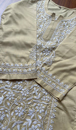 将图像加载到图库查看器中， Women&#39;s Lucknowi Handcrafted Cotton Chikankari Kurti - HONC0301009
