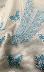 Load image into Gallery viewer, Titlee Women's Lakhnavi Handcrafted Unstitched Mul Chanderi Kurta And Dupatta Set - HONC0312086