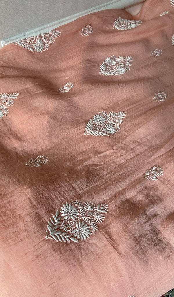 Women's Lakhnavi Handcrafted Mul Chanderi UnStitched Kurta And Dupatta Set - HONC0374163