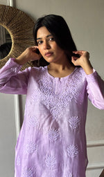 Load image into Gallery viewer, Riddhi Women's Lakhnavi Handcrafted Chanderi Silk Chikankari Top And Pant Set - HONC03607280