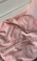 Load image into Gallery viewer, Women's Lakhnavi Handcrafted Mul Chanderi Unstitched Chikankari Full Suit Material - HONC0297193