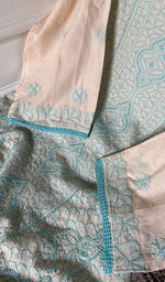 Load image into Gallery viewer, Women's Lakhnavi Handcrafted Cotton Unstitched Chikankari Suit Material - HONC0348839