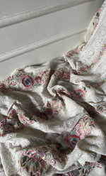 将图像加载到图库查看器中， Women's Lakhnavi Handcrafted Pure Silk Georgette Unstitched Chikankari Anarkali And Dupatta Set- HONC0313288