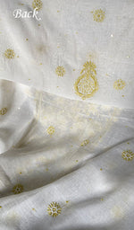 Load image into Gallery viewer, Women's Lakhnavi Handcrafted Mul Chanderi Unstitched Kurta And Dupatta Set - HONC0355844