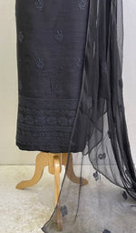 Load image into Gallery viewer, Women&#39;s Lakhnavi Handcrafted Raw Silk Chikankari Kurta And Dupatta Set - HONC0129556
