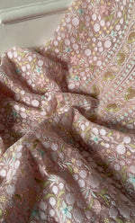 Load image into Gallery viewer, Women&#39;s Lakhnavi Handcrafted Pure Organza Chikankari Unstitched Kurta And Dupatta Set- HONC0318888
