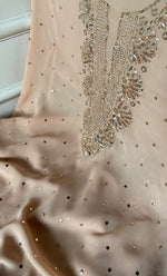 Load image into Gallery viewer, Hunar Women's Lucknowi Handcrafted Viscose Georgette Unstitched Chikankari Suit Material - HONC0338162