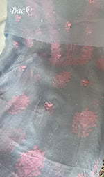 Load image into Gallery viewer, Women's Lakhnavi Handcrafted Pure Organza Chikankari Unstitched Kurta And Dupatta Set- HONC0361457