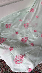 Women's Lakhnavi Handcrafted Cotton Unstitched Kurta And Dupatta Set - HONC0245299