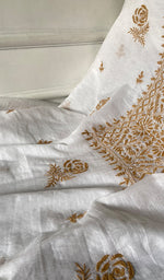 Load image into Gallery viewer, Women's Lakhnavi Handcrafted Chanderi Silk Unstitched Kurta And Dupatta Set - HONC0317072