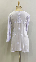 将图像加载到图库查看器中， Women&#39;s Lucknowi Handcrafted Viscose Georgette Chikankari Top - HONC0194354
