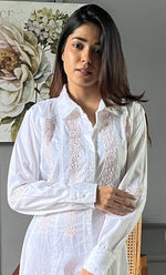 将图像加载到图库查看器中， Niyat Women&#39;s Lucknowi Handcrafted Cotton Chikankari Long Dress - HONC0303746

