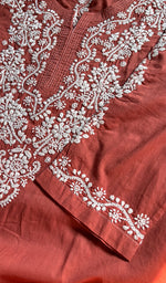 Load image into Gallery viewer, Women&#39;s Lucknowi Handcrafted Cotton Chikankari Kurti - HONC0301020
