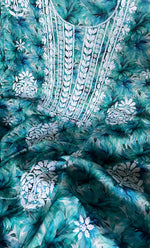 Load image into Gallery viewer, Women&#39;s Lakhnavi Handcrafted Cotton Chikankari Unstitched Kurti Fabric - HONC0315332
