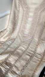 Load image into Gallery viewer, Lucknowi Handcrafted Munga Silk Chikankari Unstitched Men&#39;s Kurta Fabric - HONC0255818
