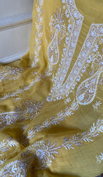 将图像加载到图库查看器中， Women's Lakhnavi Handcrafted Mul Chanderi Unstitched Kurta And Dupatta Set - HONC0365692