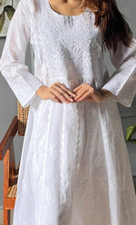 将图像加载到图库查看器中， Women&#39;s Lucknowi Handcrafted Cotton Chikankari Kurti - HONC0302842
