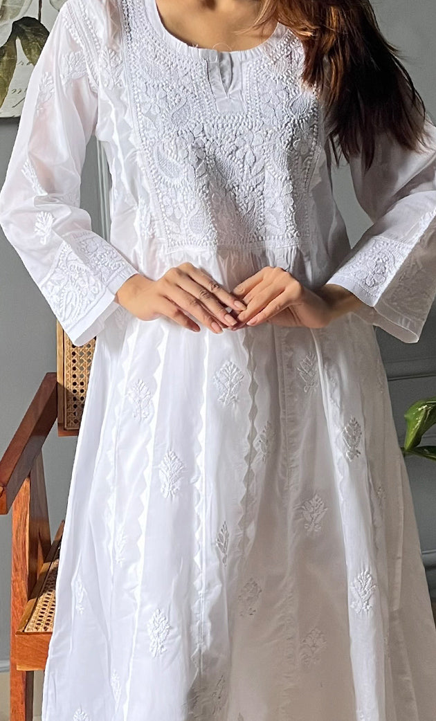 Women's Lucknowi Handcrafted Cotton Chikankari Kurti - HONC0302842