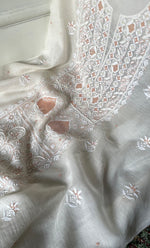 Load image into Gallery viewer, Women's Lakhnavi Handcrafted Unstitched Mul Chanderi Kurta And Dupatta Set - HONC0323593