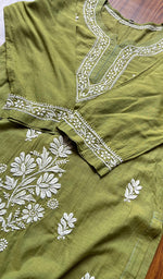 将图像加载到图库查看器中， Women&#39;s Lucknowi Handcrafted Cotton Chikankari Kurti - HONC0301061
