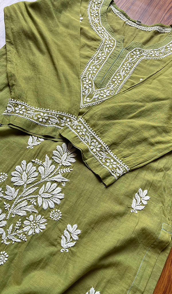 Women's Lucknowi Handcrafted Cotton Chikankari Kurti - HONC0301061