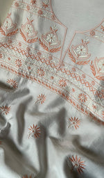 Load image into Gallery viewer, Women&#39;s Lakhnavi Handcrafted Mul Chanderi Unstitched Kurta And Dupatta Set - HONC015233
