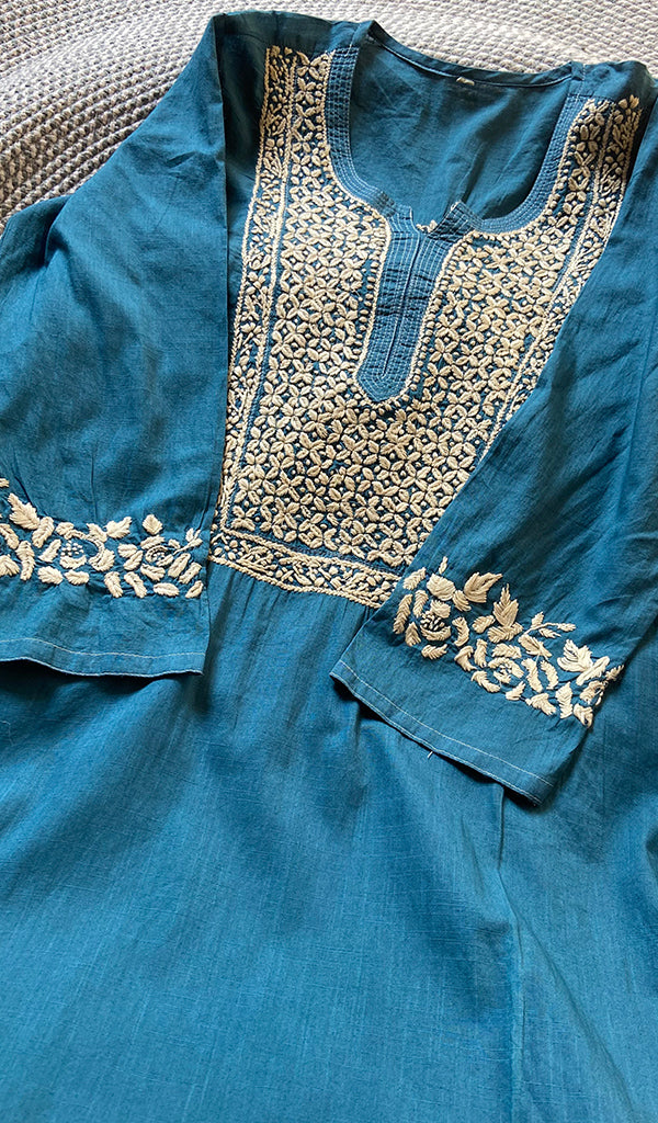 Women's Lucknowi Handcrafted Cotton Chikankari Kurti - HONC0301066