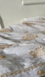 Load image into Gallery viewer, Women's Lakhnavi Handcrafted Mul Chanderi Semi - stitched Angrakha And Dupatta Set - HONC0300850