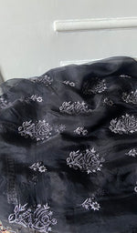 Load image into Gallery viewer, Women's Lakhnavi Handcrafted Pure Organza Chikankari Unstitched Kurta And Dupatta Set- HONC0329215